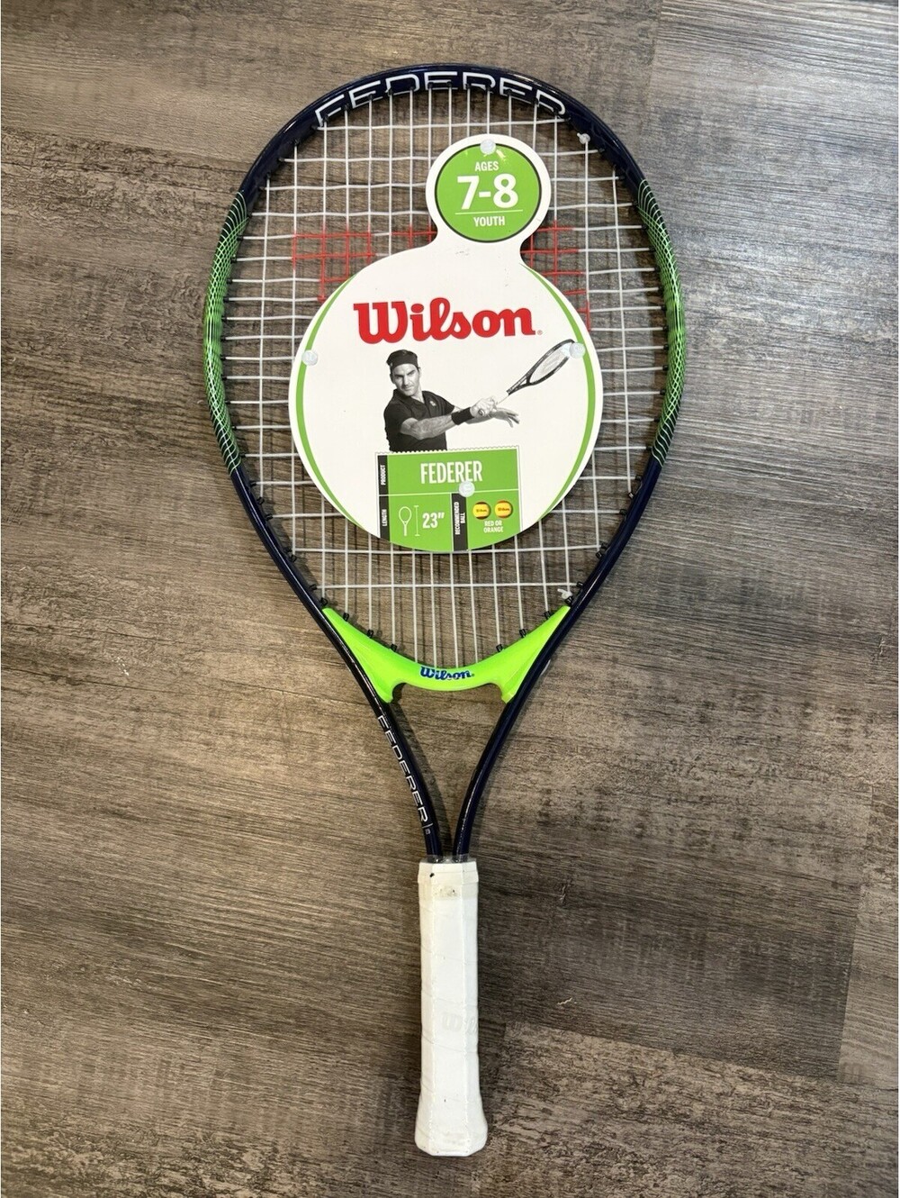 Wilson FEDERER Kids Ages 7-8  junior tennis racket 3 5/8" grip 23" length. NWT